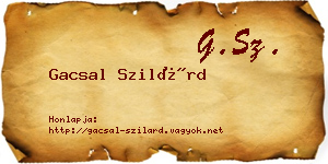 Gacsal Szilárd névjegykártya
